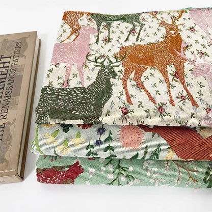 Floral French Yarn-Dyed Jacquard Fabric – 59″x39″ Decorative Craft Cloth