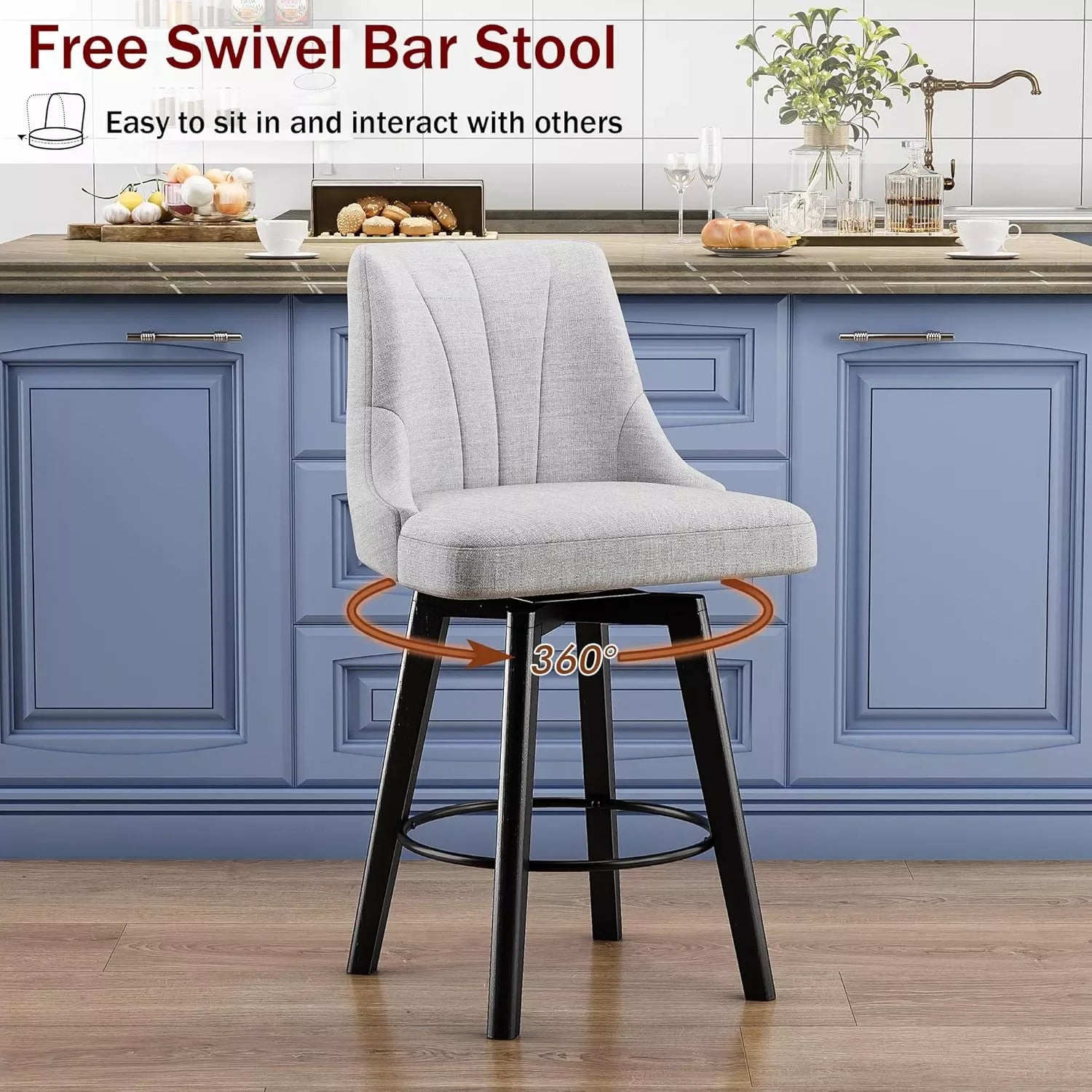 24″ Swivel Upholstered Bar Stools with Backs - DSARD - DSARD