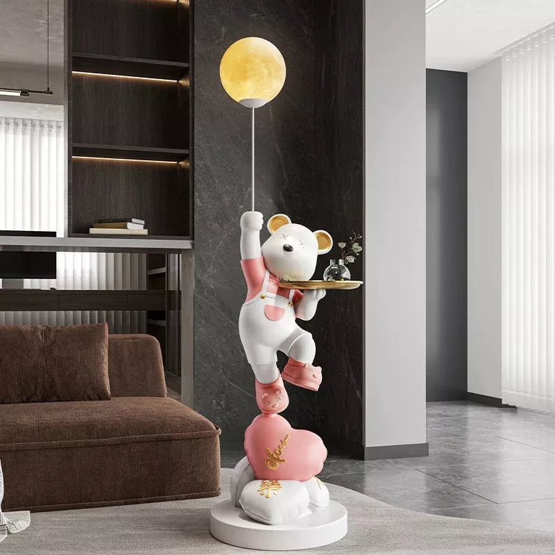 Large Resin Bear Statue Floor Ornament for Living Room