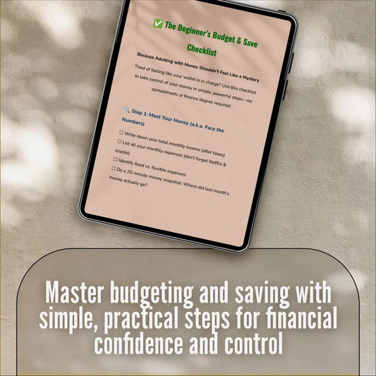 The Beginner’s Budget & Save Checklist | How to Budget and Save Money for Beginners Digital Download