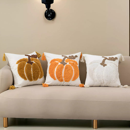 Embroidered Pumpkin Throw Pillowcase – Perfect Fall Decor
