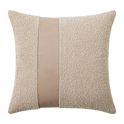 Faux Leather and Boucle Decorative Pillow Cover – Modern Textured Accent