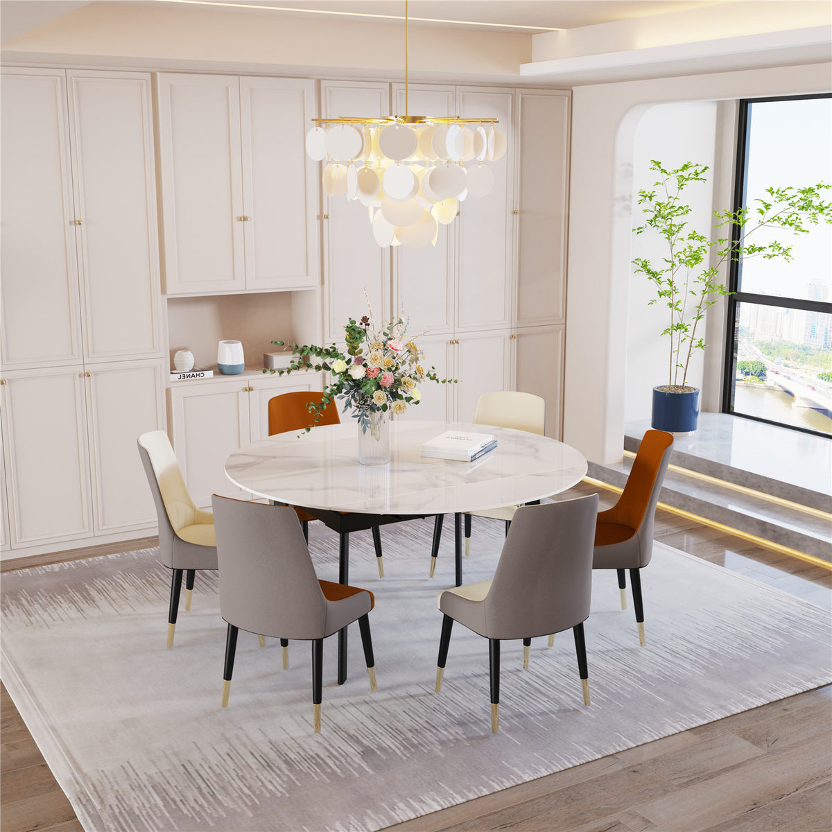 Round Extendable Dining Table Set - DSARD