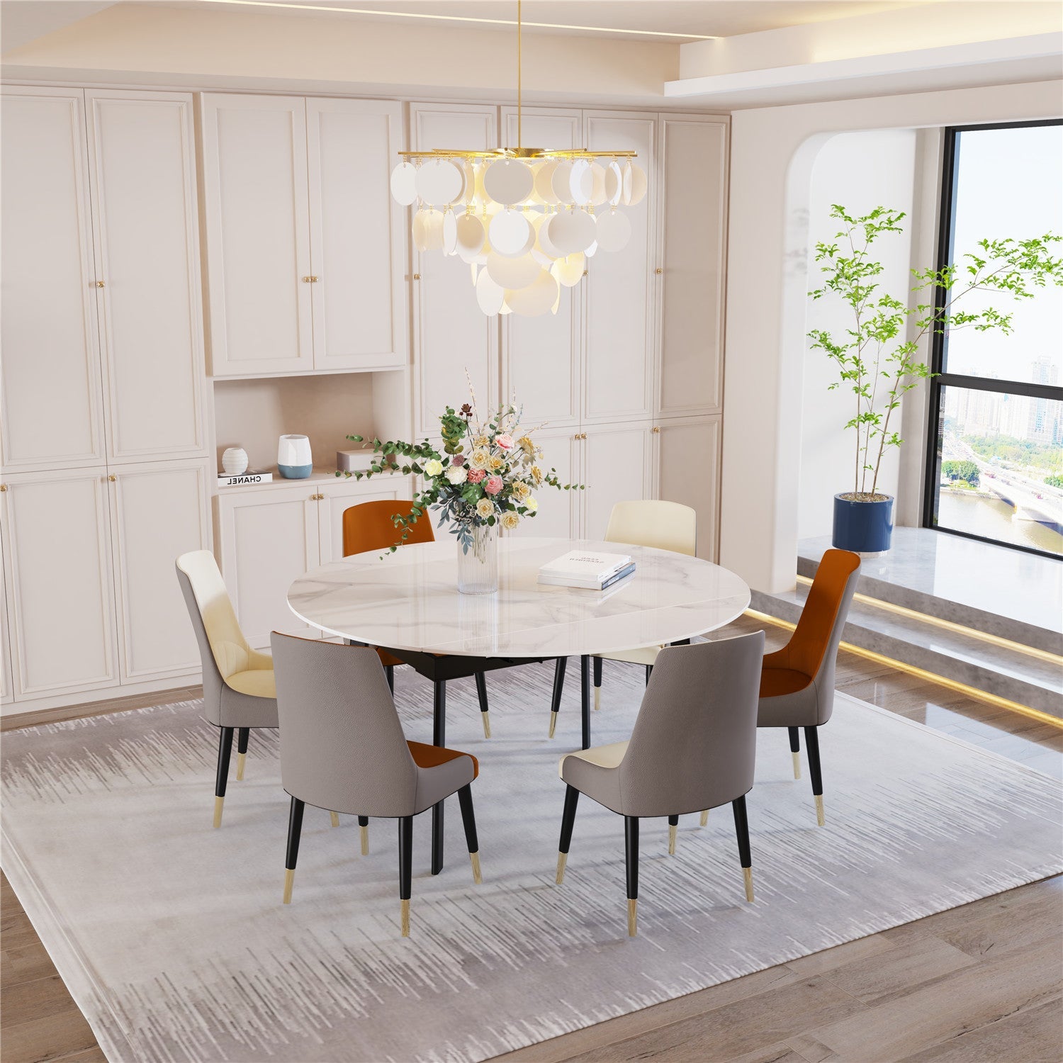 Round Extendable Dining Table Set - DSARD