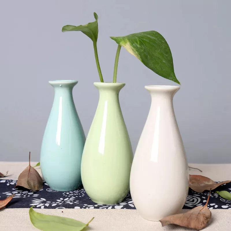 Ceramic Mini Desktop Vase – Cute Candy Color Hydroponic Flower Pot