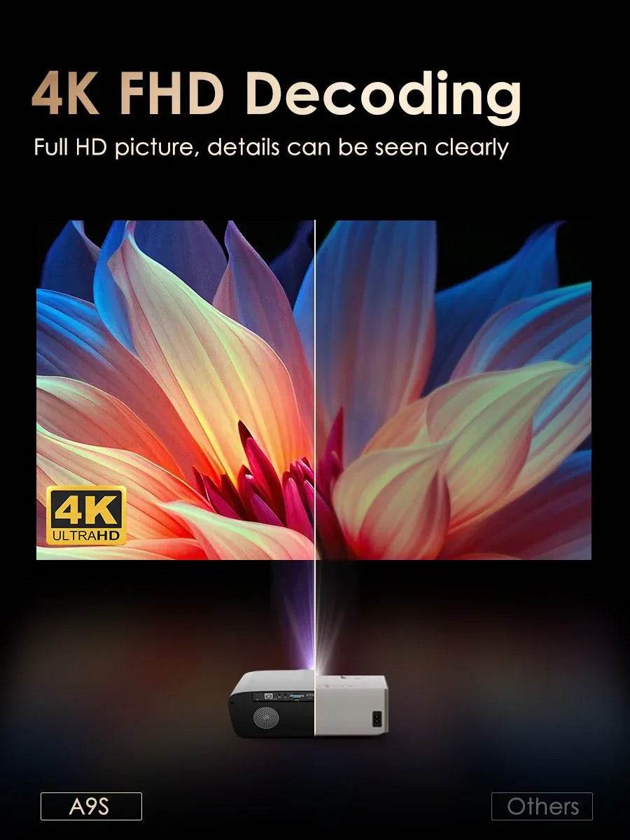 4K Android Smart TV Projector with Auto Focus, Karaoke & Daylight Brightness - DSARD