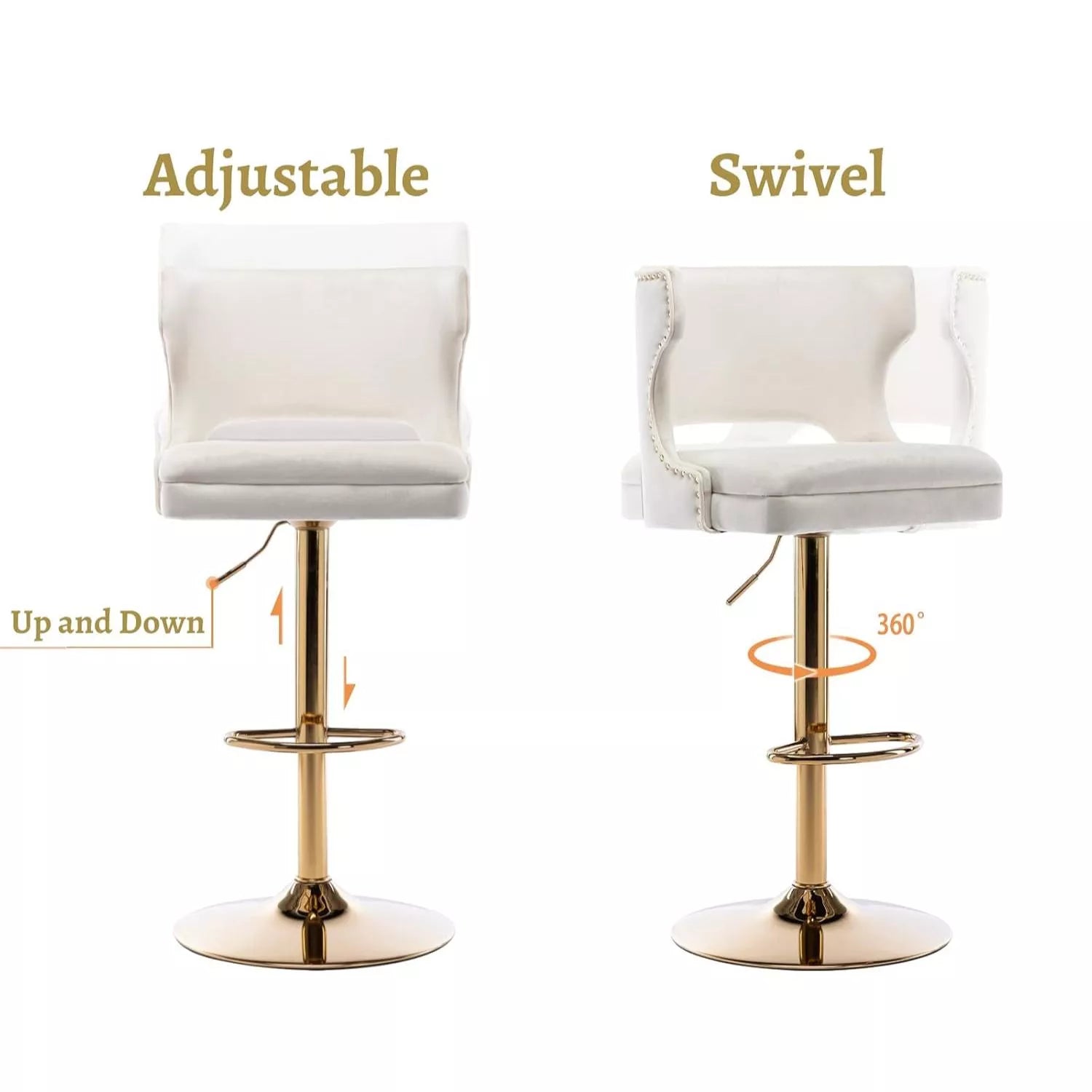 Modern Adjustable Swivel Bar Stools Set of 4 - DSARD