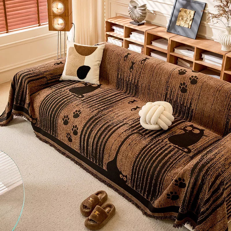 Cartoon Chenille Thickened Sofa Cover – Cozy All-Season Protection - DSARD