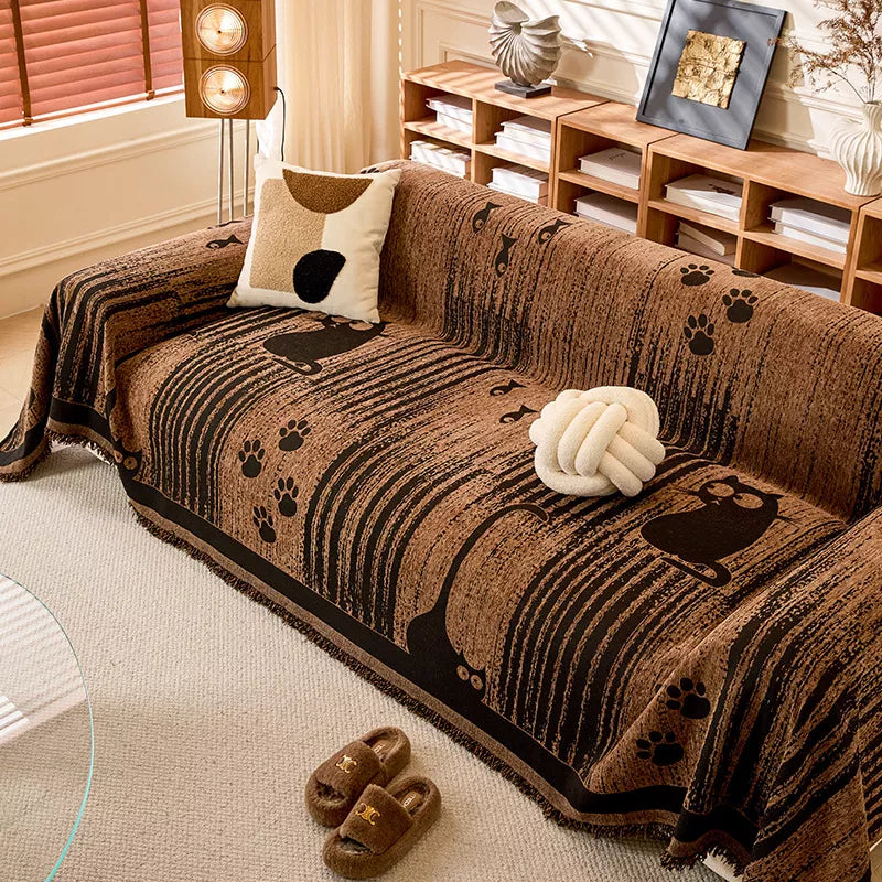 Cartoon Chenille Thickened Sofa Cover – Cozy All-Season Protection