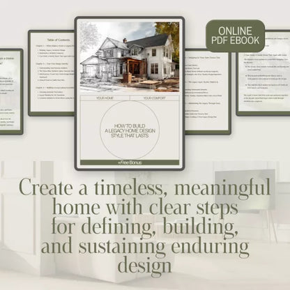 How to Build a Legacy Home Design Style That Lasts | Timeless Home Decor Ebook | Interior Design Guide for Classic, Long-Lasting Style