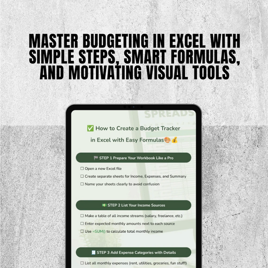 How to Create a Budget Tracker in Excel with Easy Formulas | Checklist for Beginners | Digital Download