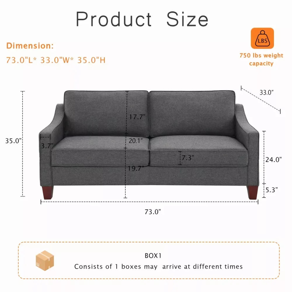 Comfy Small Grey Couch for Living Room - DSARD - DSARD
