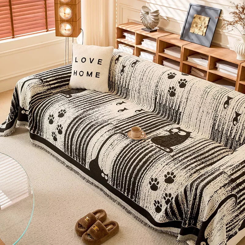 Cartoon Chenille Thickened Sofa Cover – Cozy All-Season Protection - DSARD