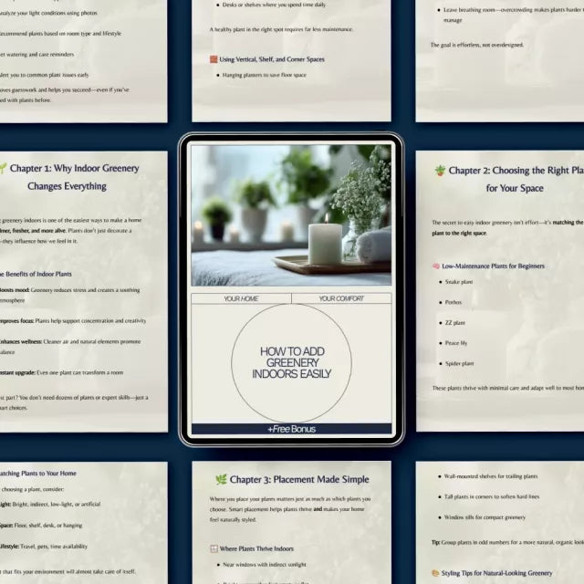 How to Add Greenery Indoors Easily – Beginner-Friendly Indoor Plant Guide, Simple Home Greenery eBook, Low Maintenance Plant Styling & Care