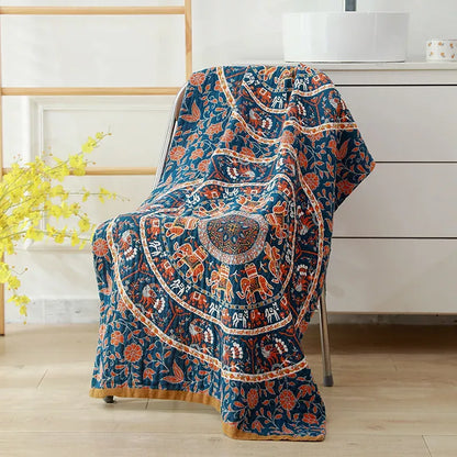 Bohemian Floral Cotton Beach Bath Towel