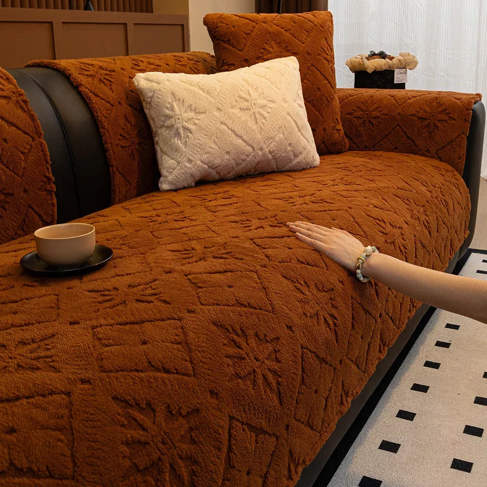 Soft Velvet Non-Slip Plush Sofa Cover