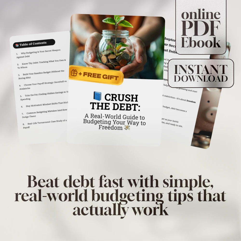 Crush the Debt: A Real-World Guide to Budgeting Your Way to Freedom | How to Budget to Pay Off Debt eBook | Debt Payoff Strategy & Budgeting Tips PDF