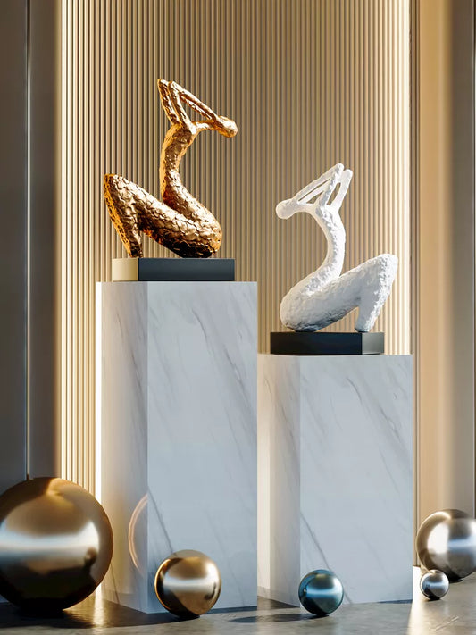 Elegant Abstract Resin Floor Sculpture