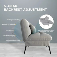 Convertible Futon Sofa Bed with 5-Position Backrest - DSARD - DSARD
