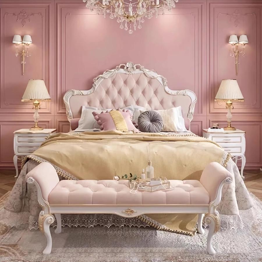 Luxurious Nordic Twin Bed Frame with Glamorous Fabric Headboard and Storage - DSARD