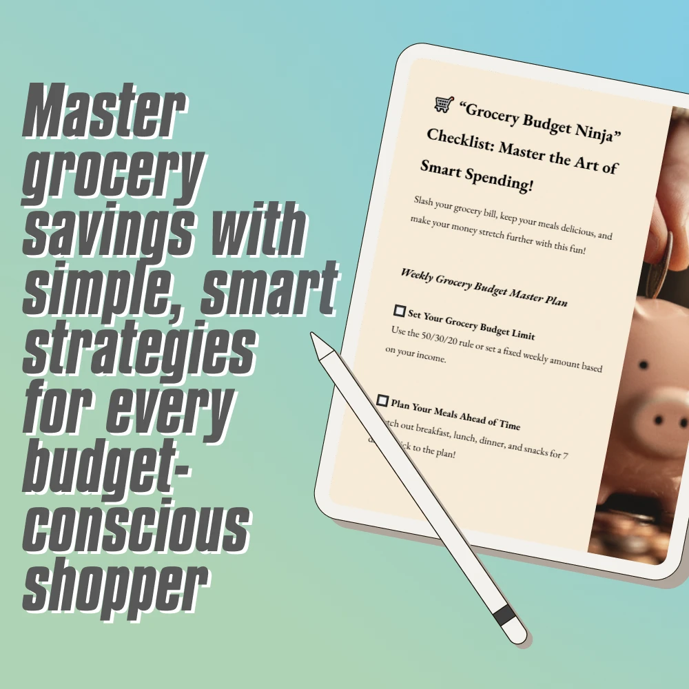 “Grocery Budget Ninja” Checklist: Master the Art of Smart Spending! | Realistic Grocery Budget Planner | Printable Digital Download