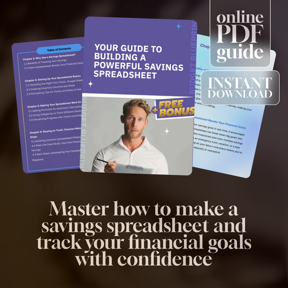 Your Guide to Building a Powerful Savings Spreadsheet | How to Make a Savings Spreadsheet | Digital Guide for Easy Financial Tracking