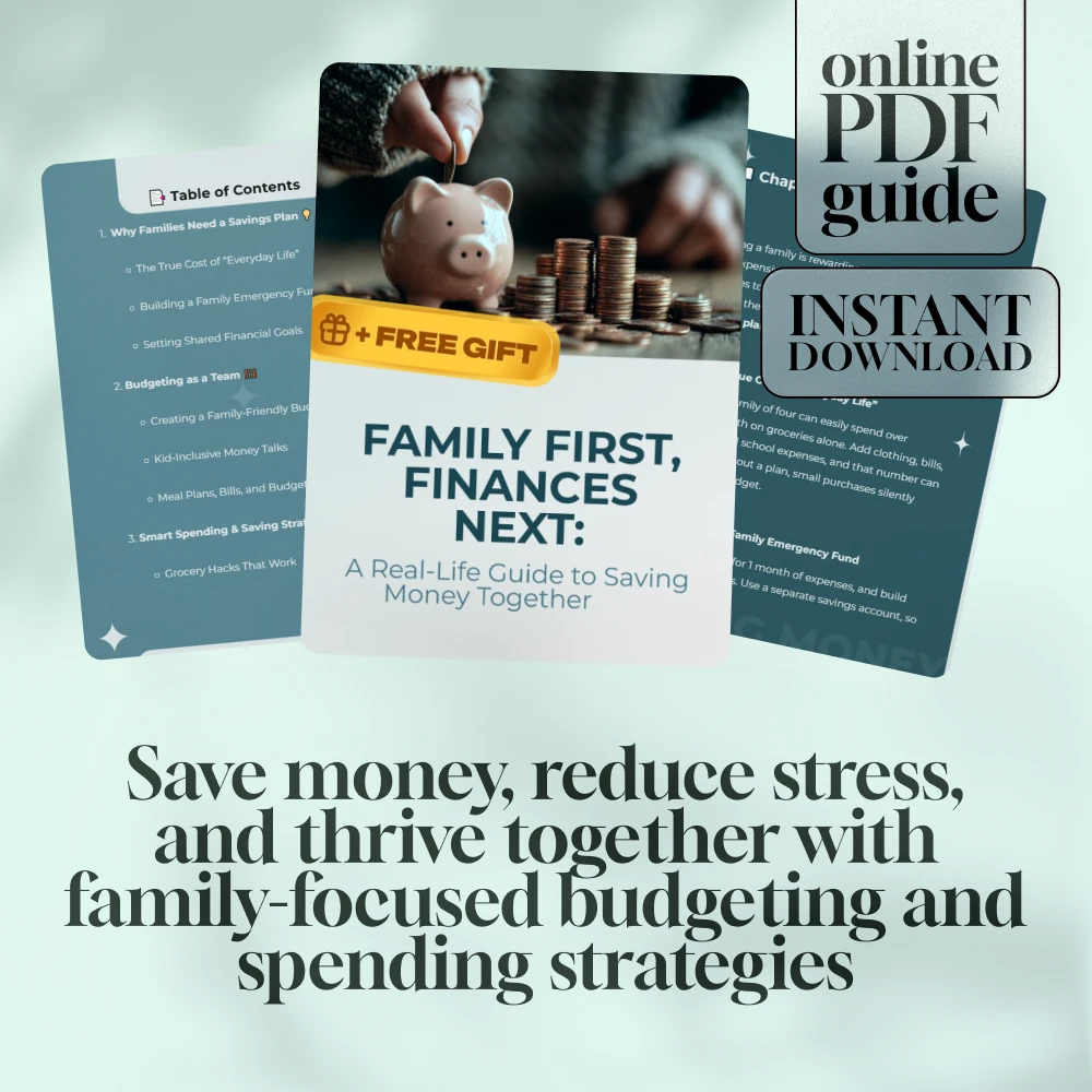 Family First, Finances Next: A Real-Life Guide to Saving Money Together | Family Budget Planner | Digital Guide for Families Save Money For Goals