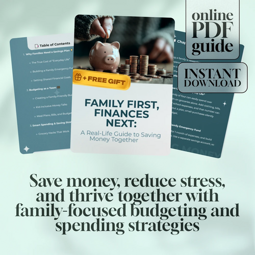 Family First, Finances Next: A Real-Life Guide to Saving Money Together | Family Budget Planner | Digital Guide for Families Save Money For Goals