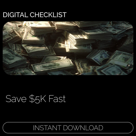 The $5K Sprint Checklist | How to Save 5000 Fast | Financial Goal Planner | Savings Challenge Printable | Budget & Money Management Checklist