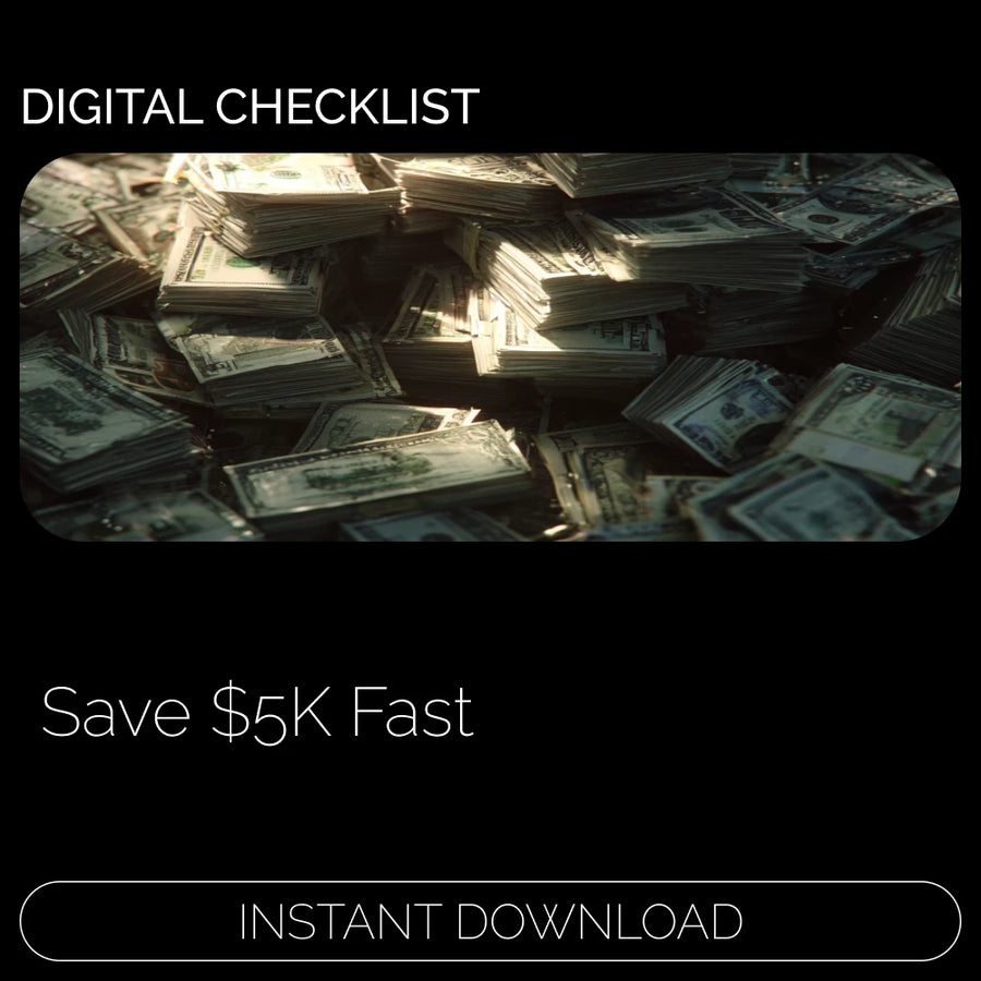 The $5K Sprint Checklist | How to Save 5000 Fast | Financial Goal Planner | Savings Challenge Printable | Budget & Money Management Checklist