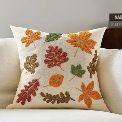 Pumpkin & Maple Leaf Throw Pillow Covers – Festive Cushion Cases