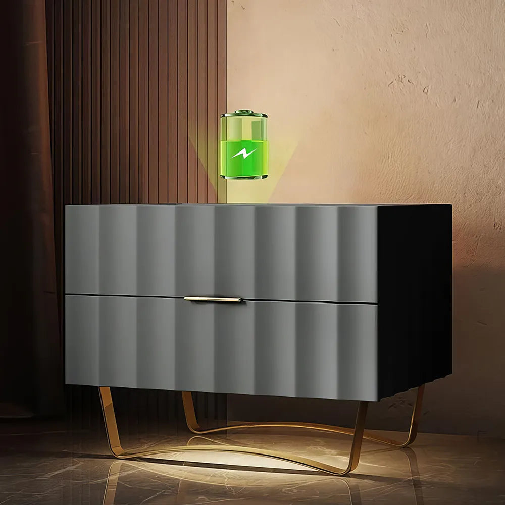 Wooden Bedside Nightstands Storage Luxury Drawers Bedroom Nightstand