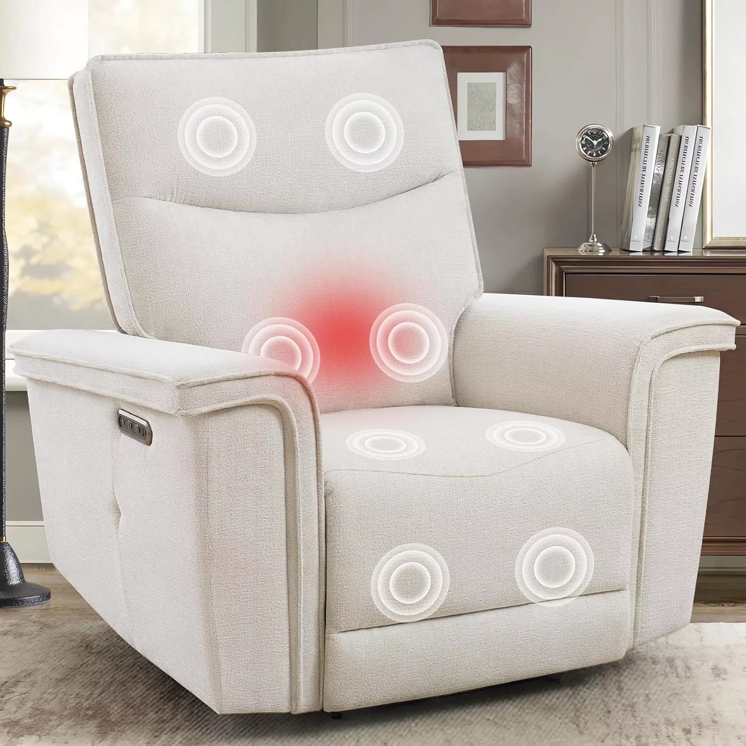 Oversized Recliner Chair with Heat, Massage & Power Adjust, 44″ Extra Wide - DSARD
