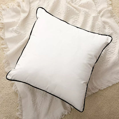 Luxury Velvet Cushion Cover with Contrast Piping – Modern Nordic Style