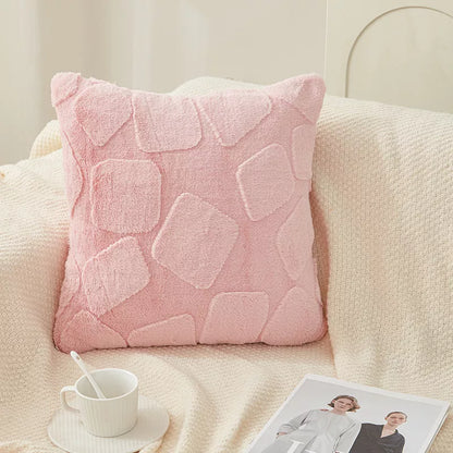 Imitation Rabbit Hair Plush Pillowcase Cushion Cover (18×18 inches)