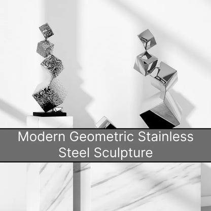 Modern Geometric Stainless Steel Sculpture