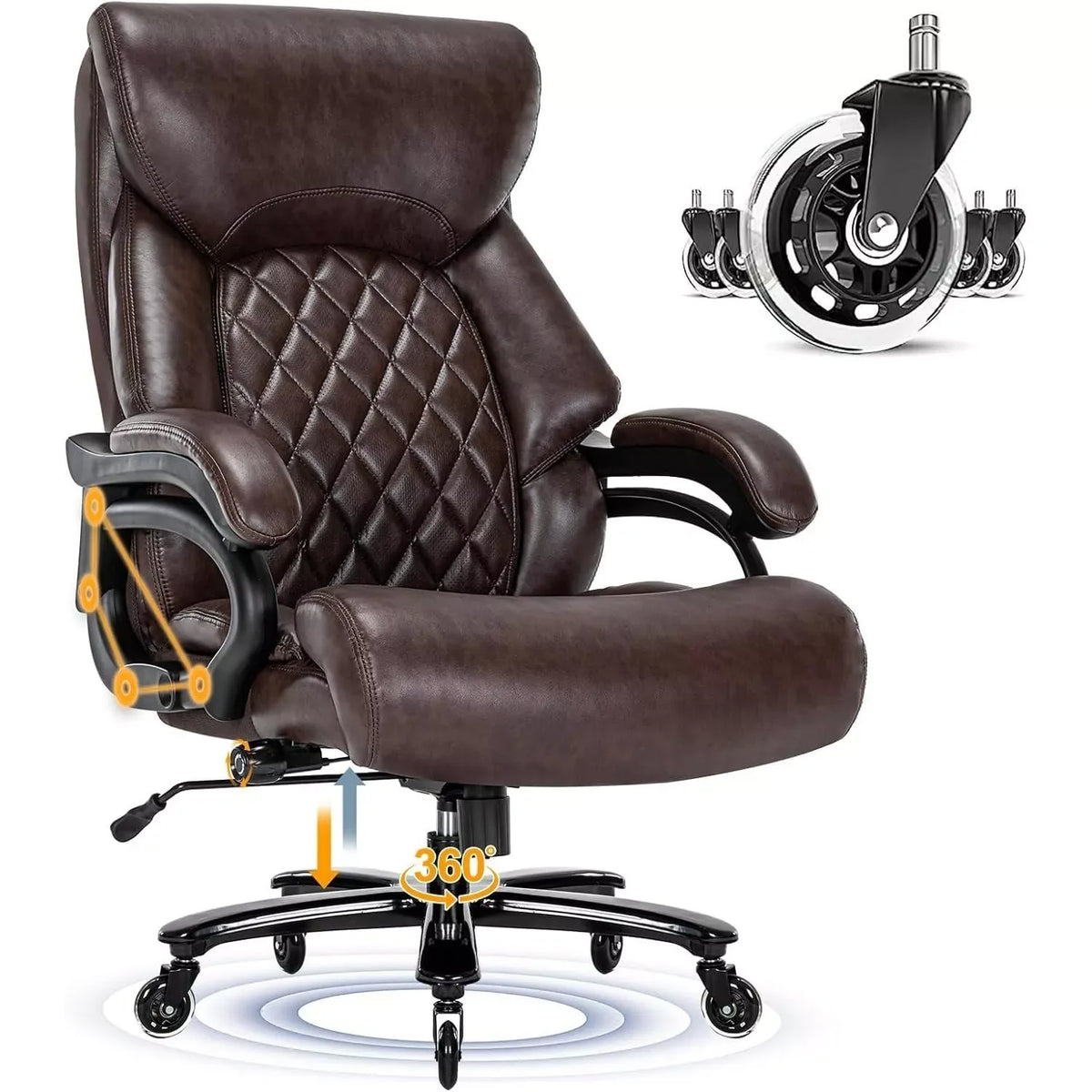 500 LB Capacity High Back Executive Office Chair for Big and Tall Users - DSARD - DSARD