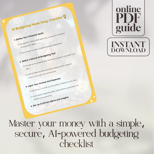 AI Budgeting Made Easy: Checklist | How to Use AI for Budgeting Safely | Digital Download | Personal Finance Guide