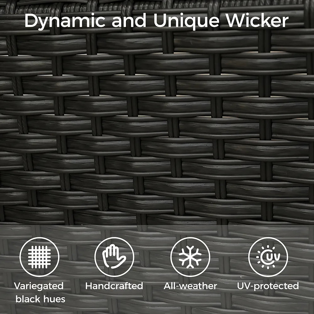 DSARD Luxury Wicker Outdoor Sectional Sofa Set - 4 Pieces