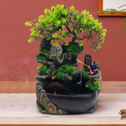 Resin Tabletop Fountain with LED Lights