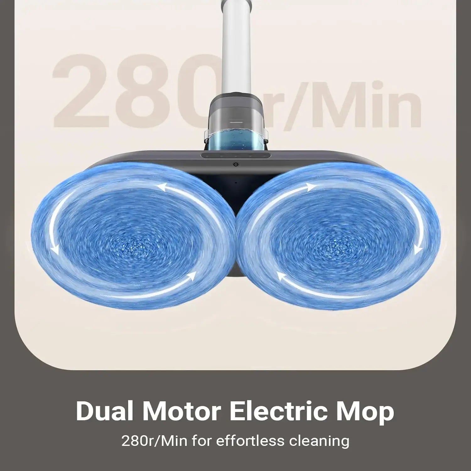 Electric Cordless Spin Dust Mop with Sprayer & LED Headlight - Rechargeable Floor Cleaner