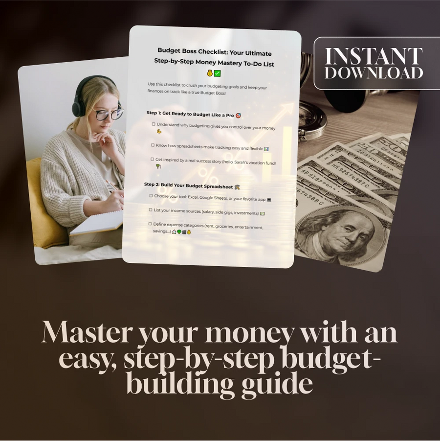 Budget Boss Checklist: Your Ultimate Step-by-Step Money Mastery To-Do List | How to Set Up a Budget Spreadsheet | Printable + Digital Download