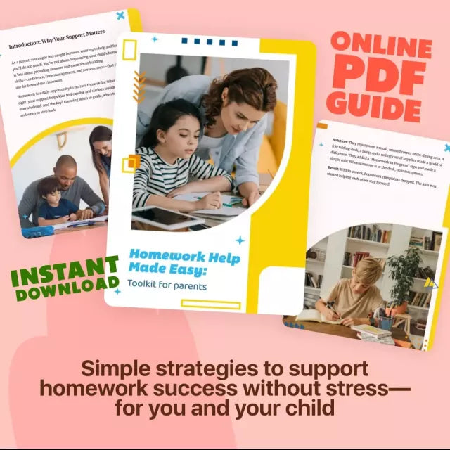 Homework Help Made Easy Toolkit for Parents – Printable Guide for Creating Study Habits, Homework Strategies & Independent Learning