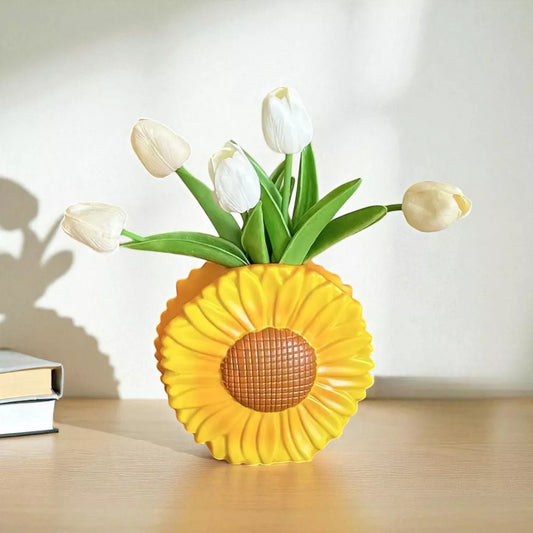 Creative Resin Sunflower Vase for Home & Office Décor