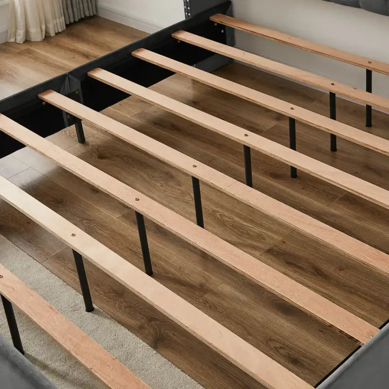 Luxury King-Sized Bed Set with Upholstered Headboard and Matching Nightstands