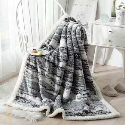 Cotton Velvet Blanket with Double-Sided Lambskin – Soft, Warm & Multifunctional