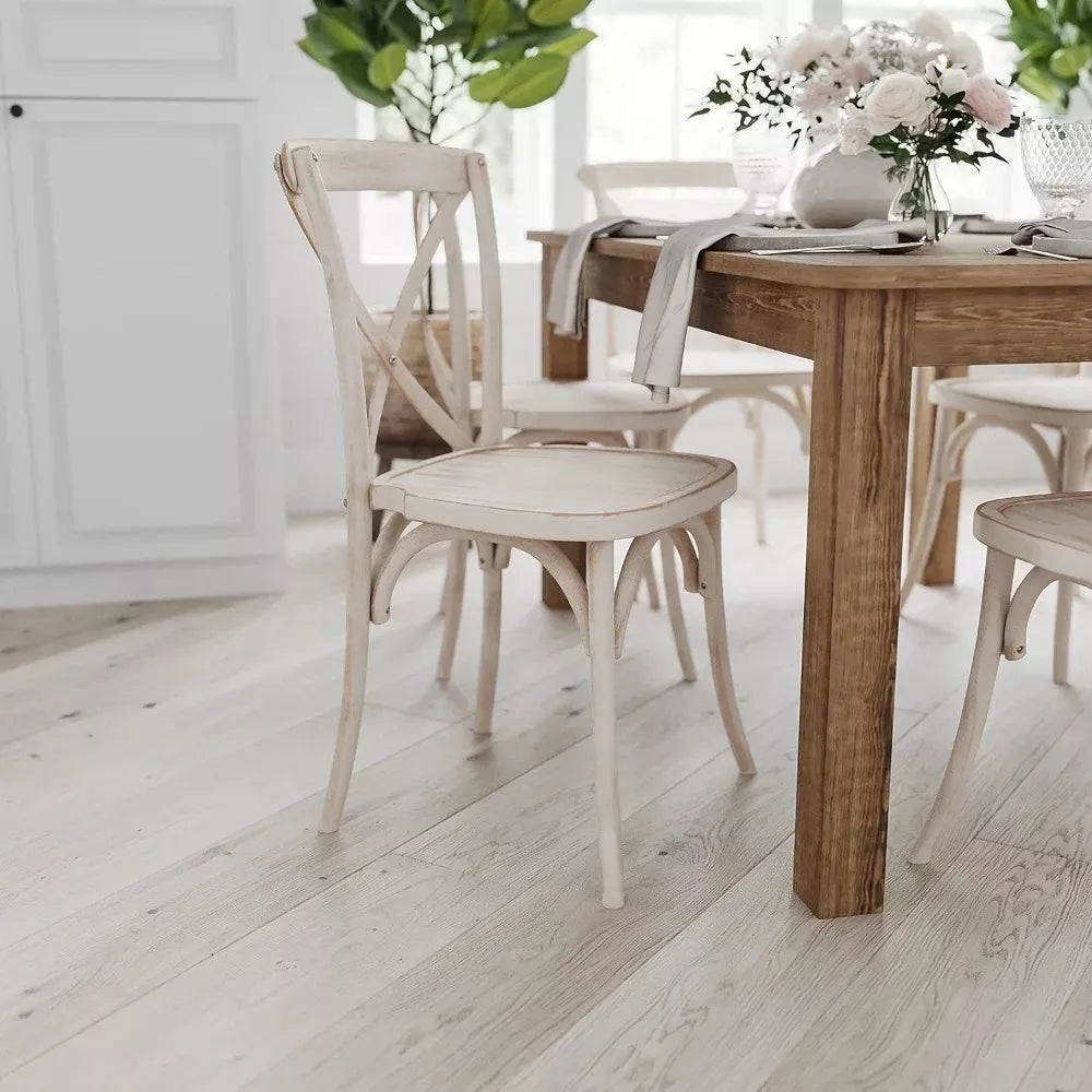 Rustic Farmhouse Solid Wood Dining Table with Square Legs, 46″ x 30″, Seats 4 - DSARD