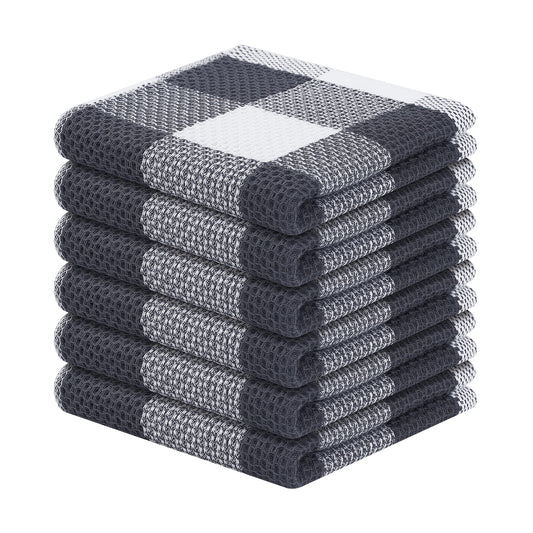 100% Cotton Waffle Weave Kitchen Towels – Super Absorbent & Soft Dishcloth Set