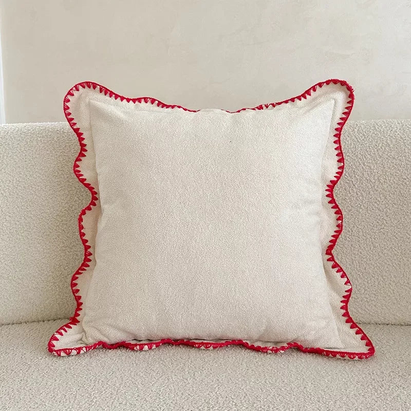 Cozy Scalloped Solid Pillow Cover – Stylish Home Decor - DSARD