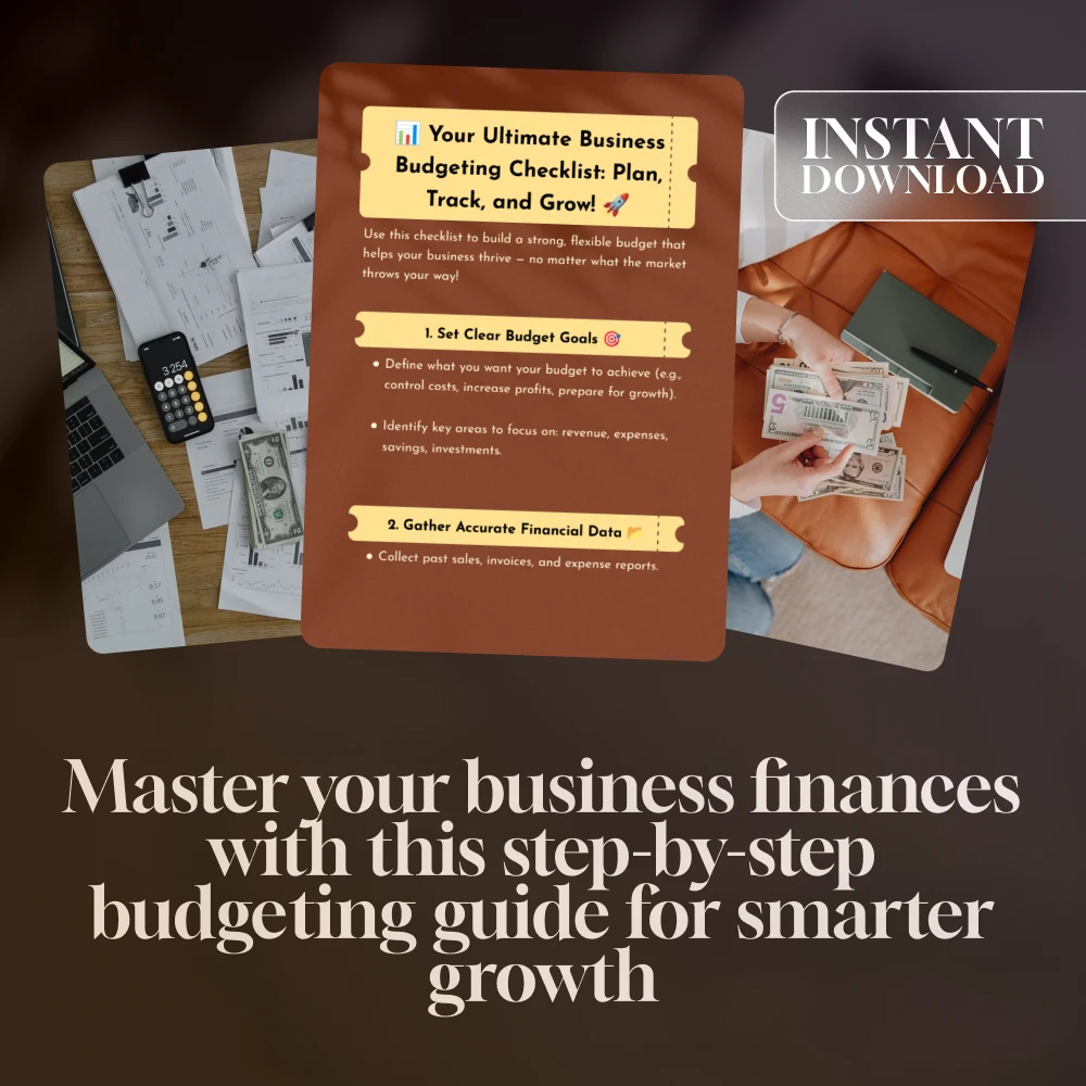 Your Ultimate Business Budgeting Checklist: Plan, Track, and Grow! | Digital Download for Small Business Owners | How to Do a Business Budget Guide